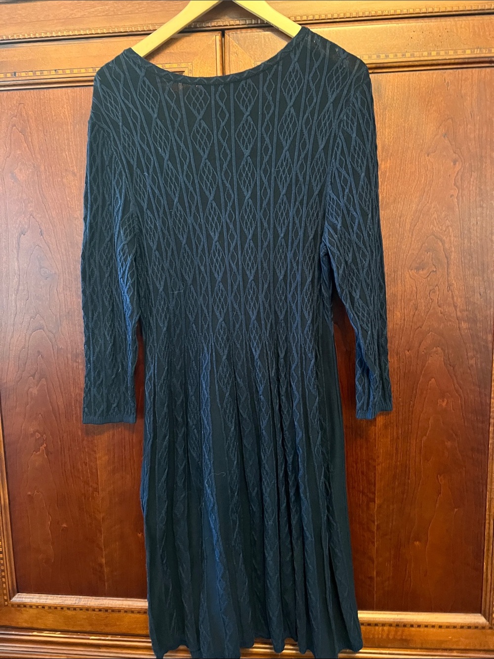 Peruvian Connection Black Textured Knit Long-Sleeve Dress - Picture 3 of 5